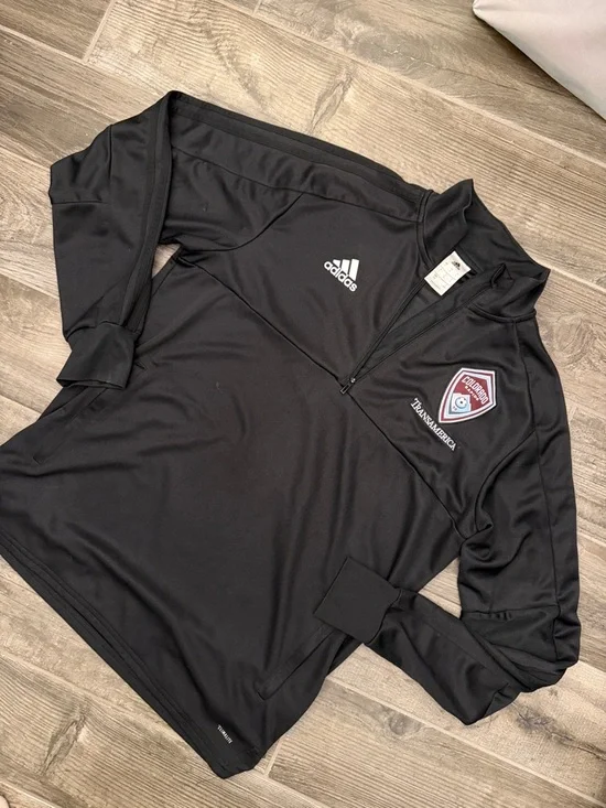 adidas Black Half-Zip Performance Pullover - Picture 1 of 5